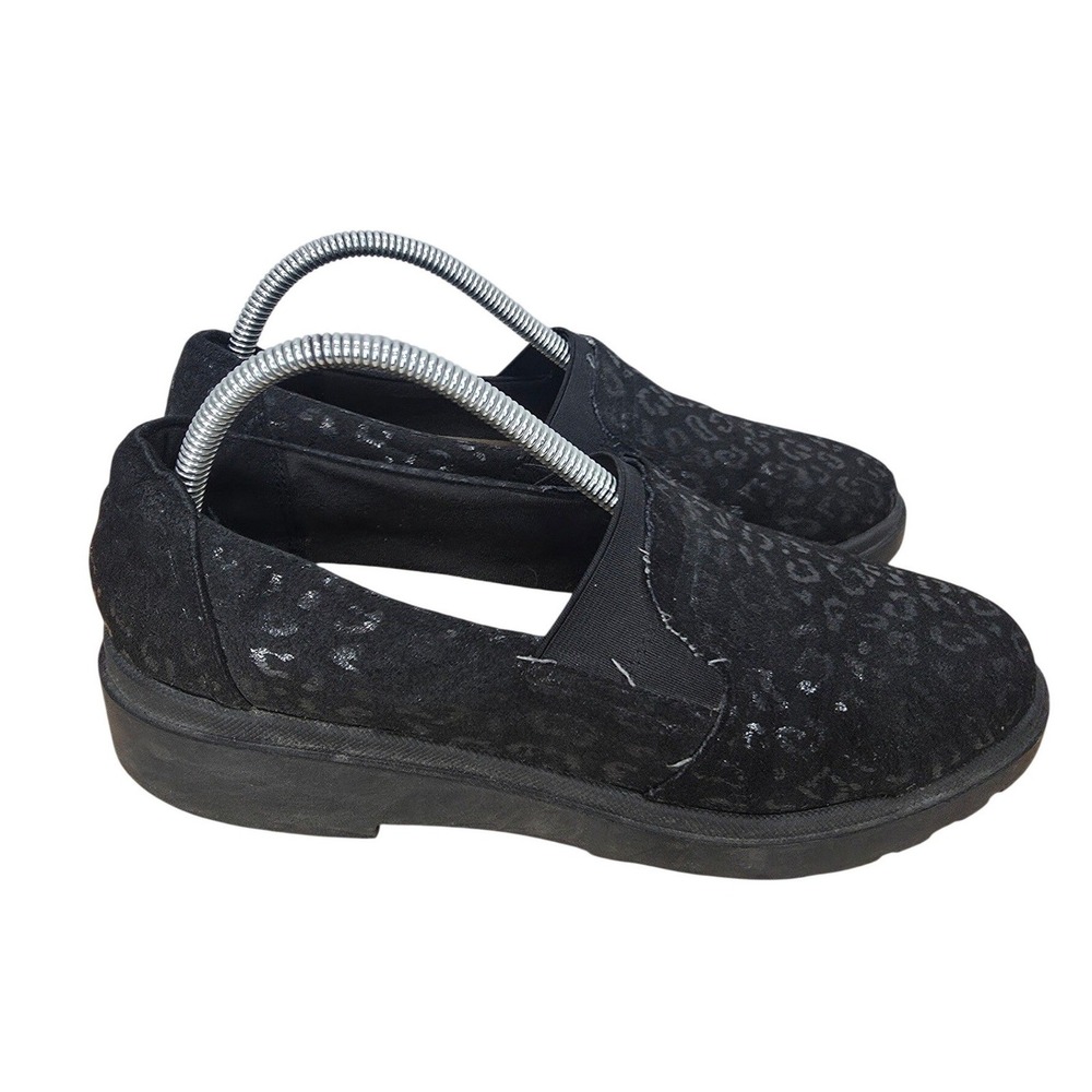 Clarks Calla Rae Flats Womens 9.5 M Black Leopard Slip On Loafers Fall Fashion